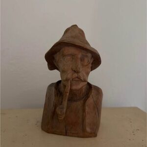 Vintage Hand carved Man with a Pipe